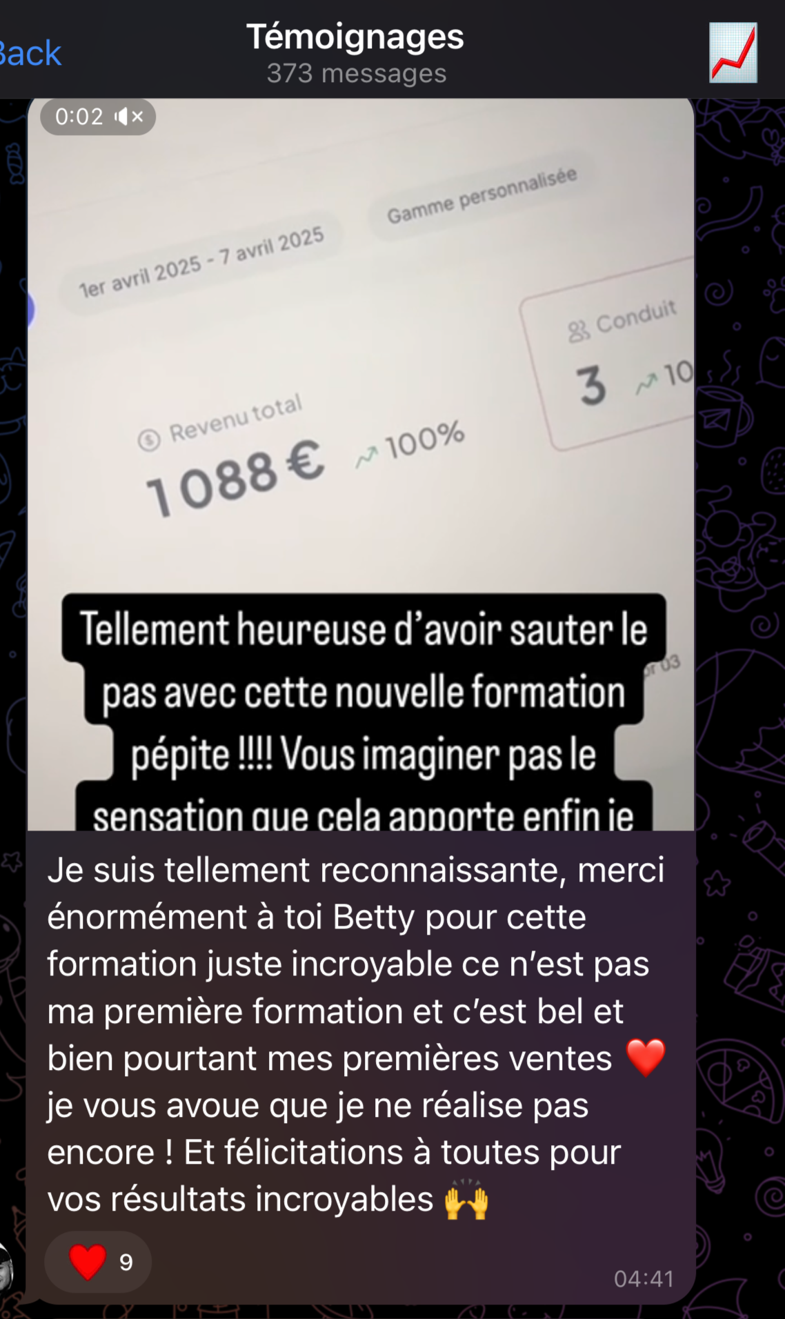 Témoignage de premières ventes